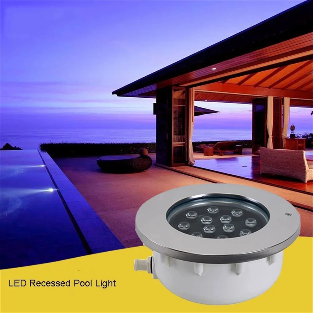 

12W RGB LED Underwater Light Recessed Stainless Steel 6W 9W 12V Waterproof IP68 Fountain Lamp for Pool Marine Aquarium Lighting