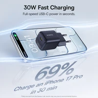 Baseus 30W GaN Charger PD Charger For iPhone 17 16 15 14 13 12 Max Fast Charger PD3.0 QC3.0 Phone Charger Type C Tablets Charger - Image 3