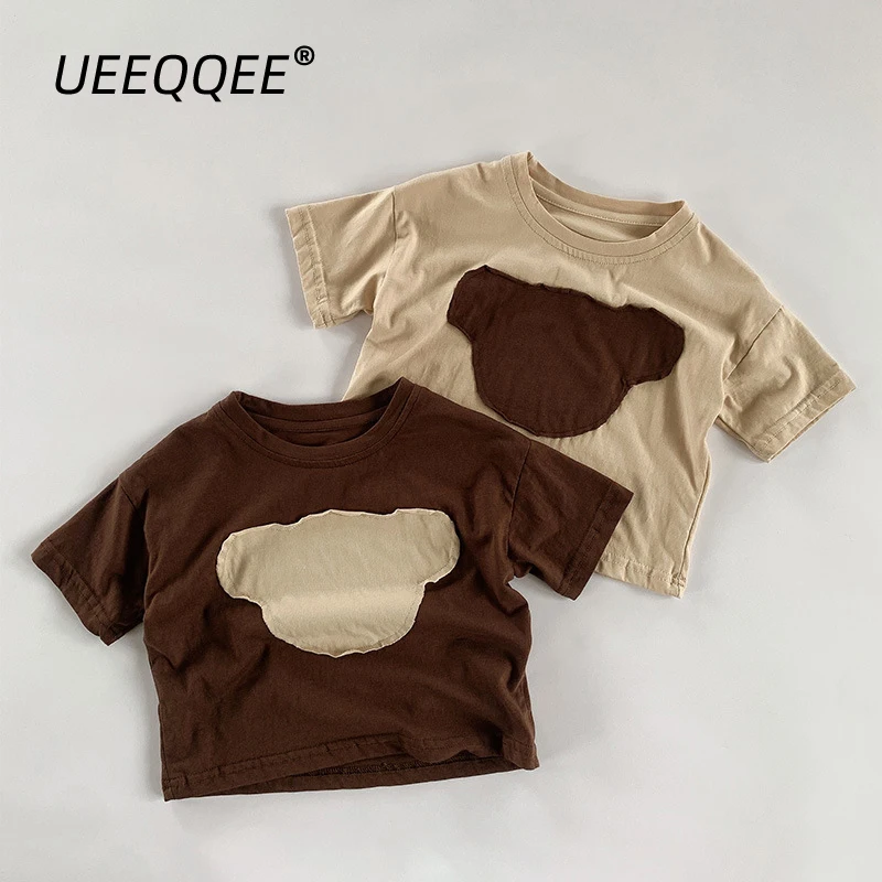 

Cotton Patchwork 2023 New Summer Children T-Shirts Casual Boy Girls Tshirts Short Sleeve Toddler Tops Tees Kids Clothes For 1-8Y
