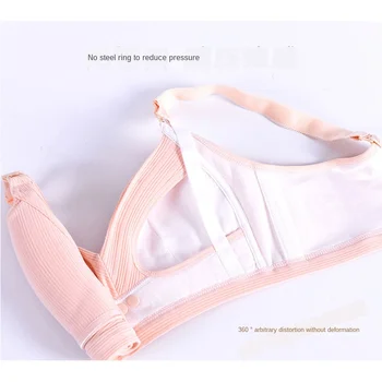 New Cotton Nursing Bra Natural Color Summer Breathable Breastfeeding Bras for Women Maternity Bra Plus Size Pregnancy Clothes 5