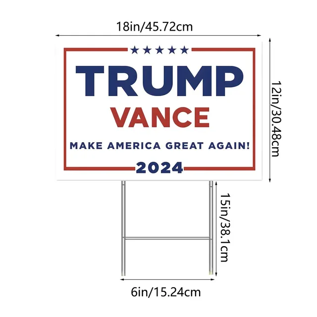 2024 Yard Signs 18 X 12 Inches Double Printing Make America Great Again Trump Us Presidential Campaign Outdoor Insert Sign 5