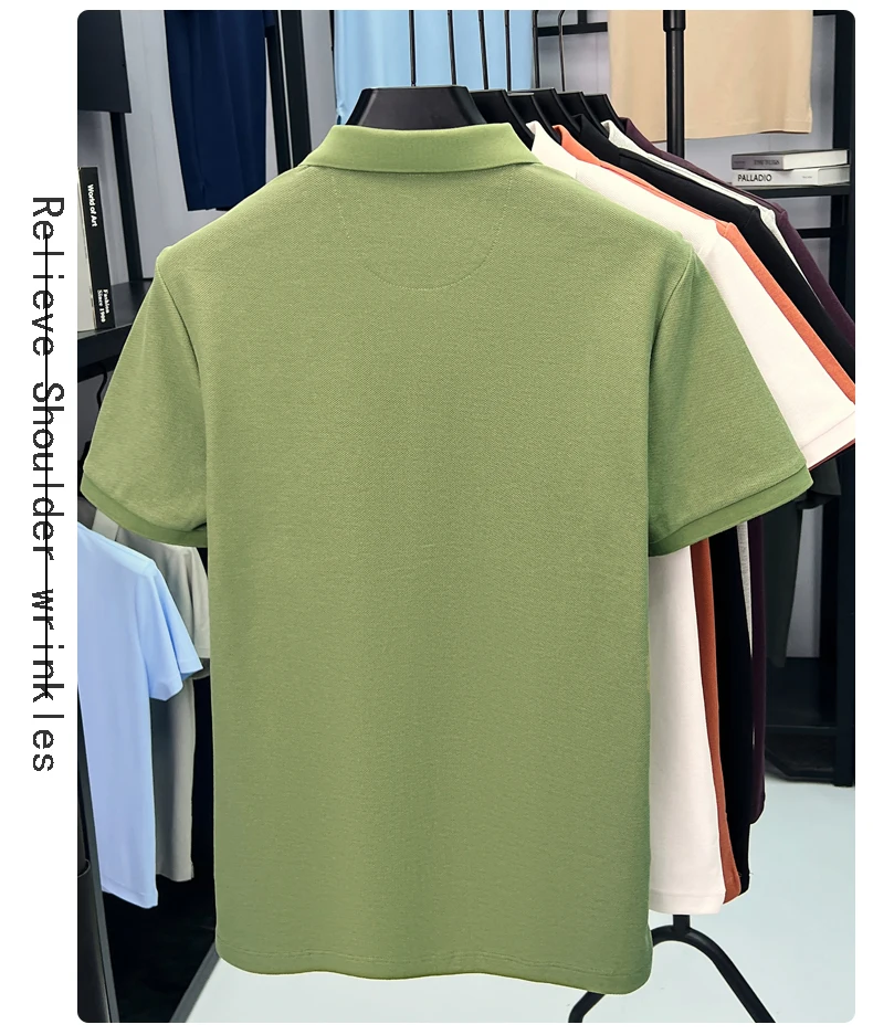 100% pure cotton short sleeve polo shirt men summer simple Korean fashion striped high-end designer brand casual golf T-shirt 16 S737362c9ad1c402a8bdf49e80023a3dfj