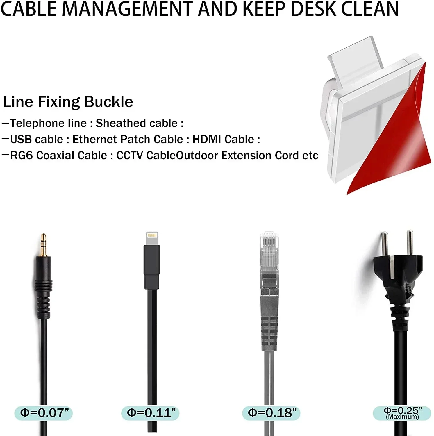 Description Picture 6 of itemCable Clips Clearance Wire Arrangement 10/30PCS Guiding Line Clip Management Winding Protector Manager Clamp Cord Cables USB