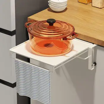Mobiletto Pieghevole da Parete, Scrivania Salvaspazio, Tavolo Galleggiante per Lavanderia, Mensola da Cucina con Portasciugamani, Estensione per Ripiano e Armadietto