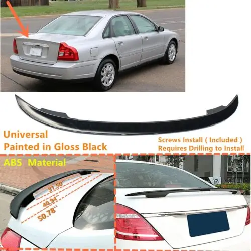 

Fit For 00-2006 Volvo S80 ABS Plastics Spoiler Trunk Sedan Universal Rear Wing Body Kit Accessories