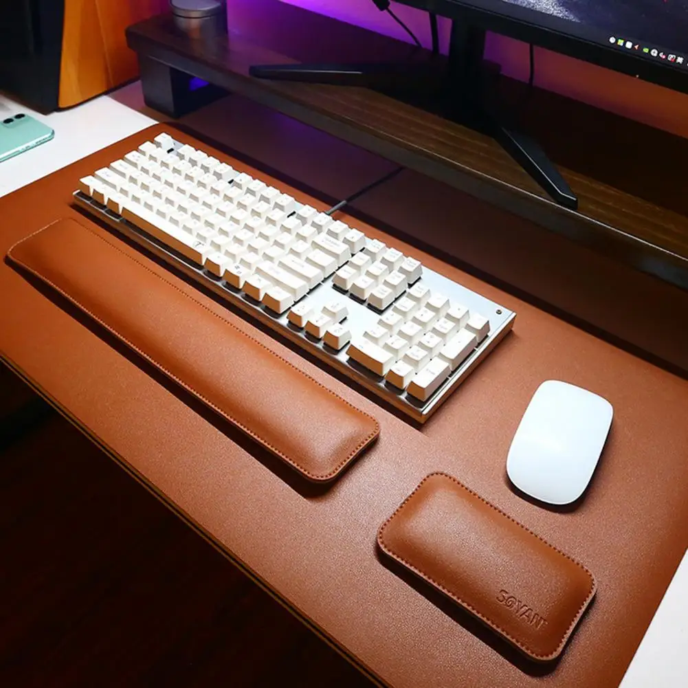 Doppelseitige Leder Mauspad Schreibtisch matte Tastatur Handgelenk polster Handgelenk auflage Handgelenks tütze Computer Büro Handfläche Handgelenk auflage Schreibtisch polster