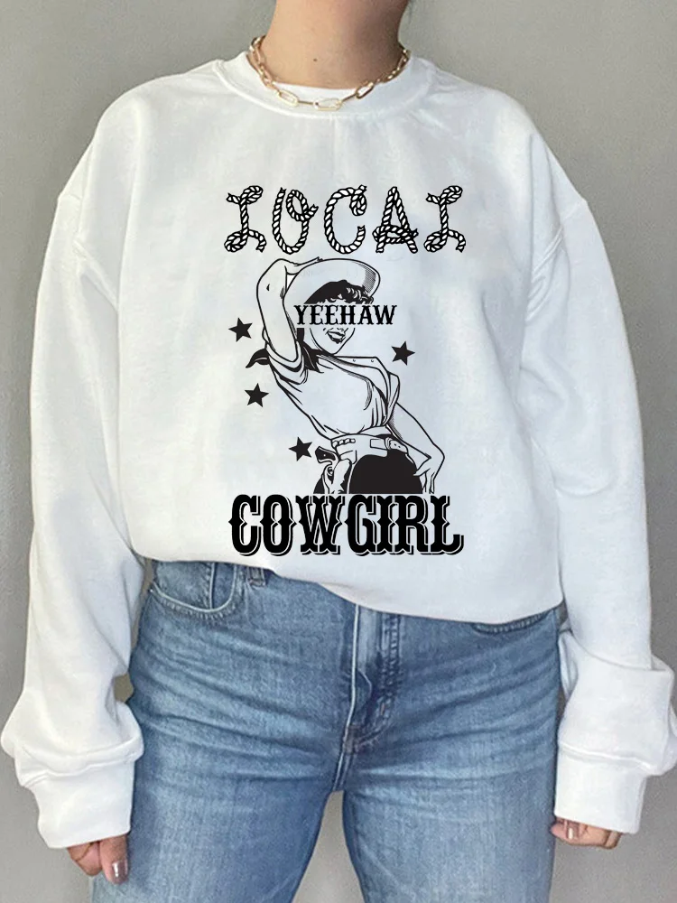 

hahayule Local Cowgirl Western Funny Graphic Tops Autumn Woman Rodeo Cowgirl Country Music Sweatshirt Hoodies Long Sleeve