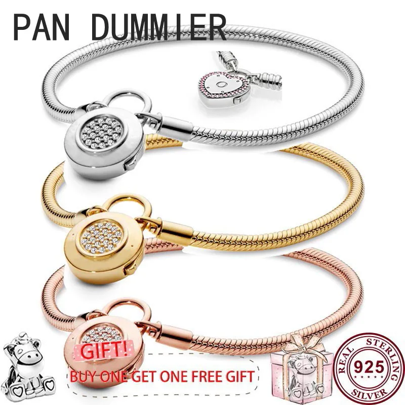 Hot 925 Silver Delicate Round Clasp Snake Bone Women's Classic Logo Bracelet For Women's Original High-quality DIY Charm Jewelry