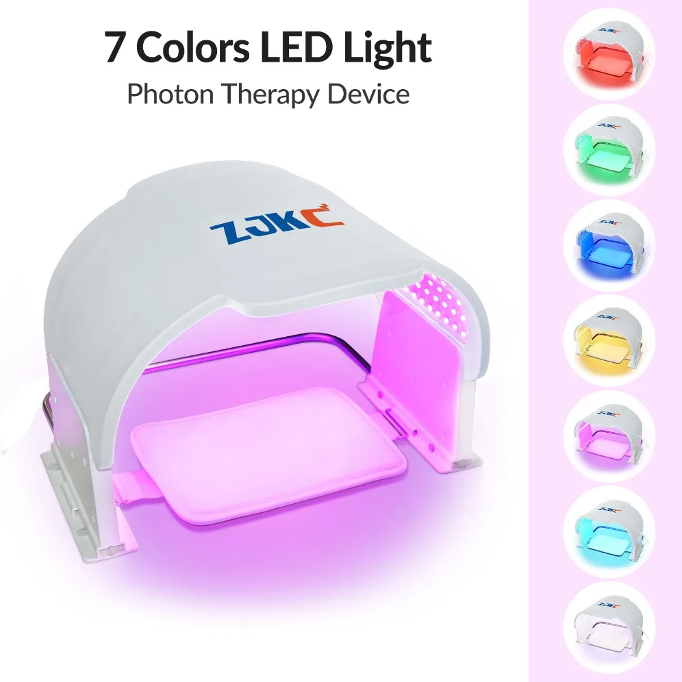 

ZJKC 7 Color PDT LED Light Therapy Skin Beauty Machine for Wrinkle Removal Anti Aging Skin Rejuvenation for Face & Body Foldable