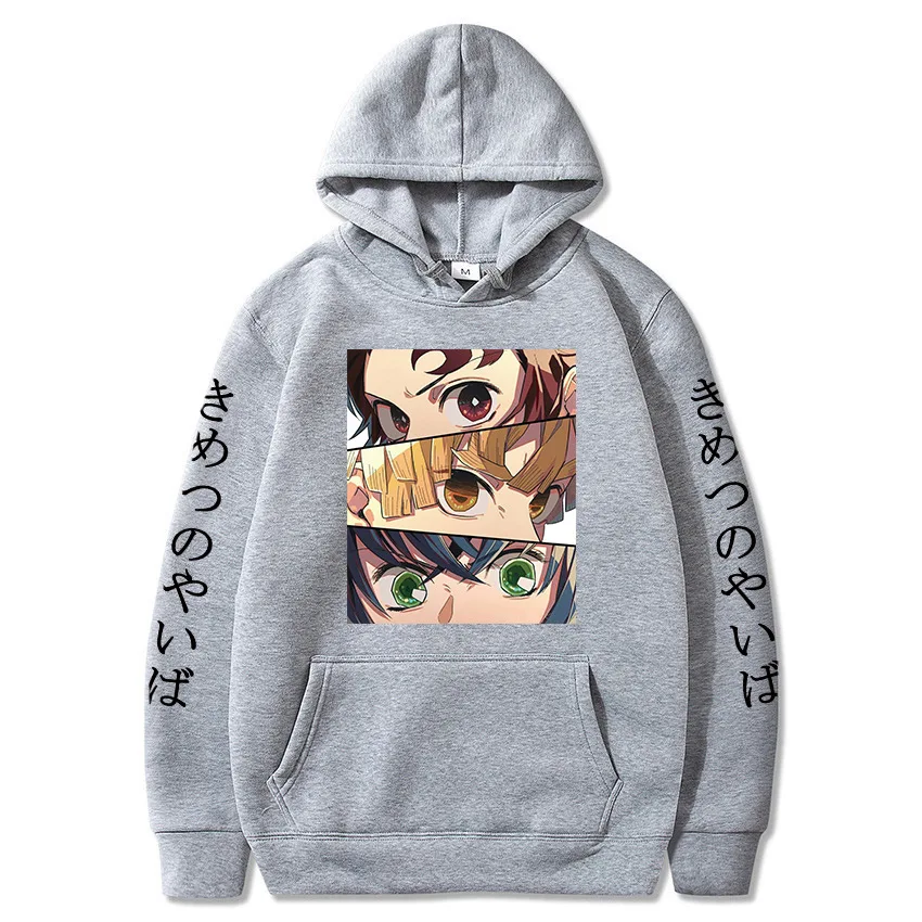 Demon Slayer Tanjiro Eye Hoodie Men Women's Fashion Oversized Sweatshirt Kids Hip Hop Boys Girl Clothes Anime Women Sweat Jacket