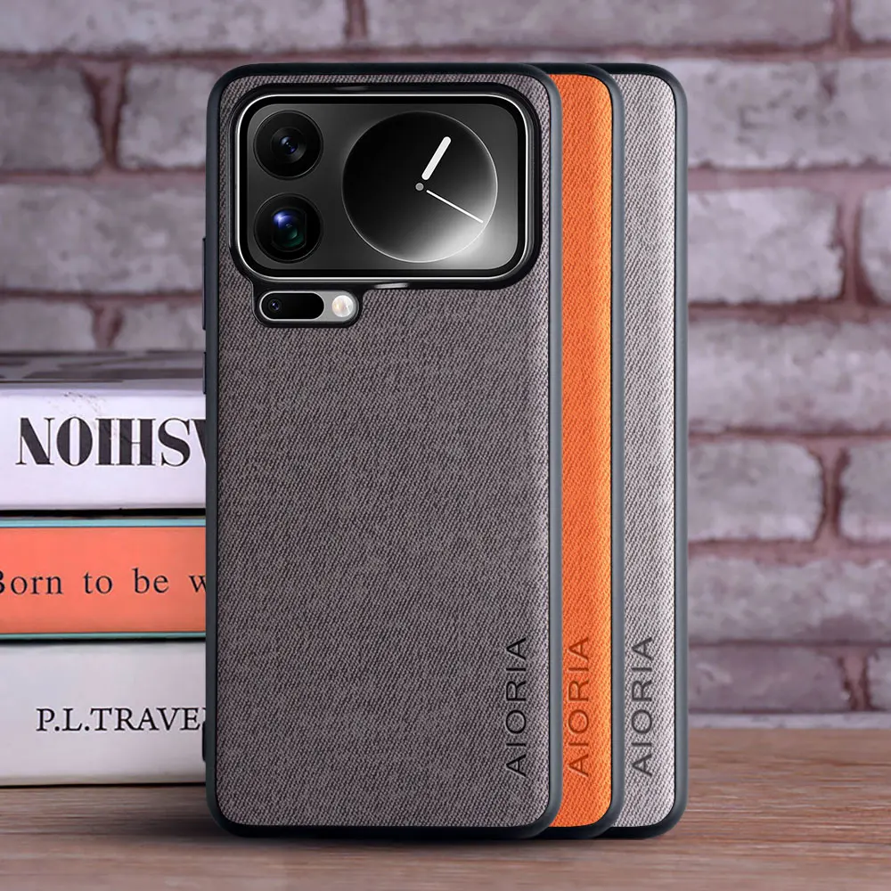 Luxury Textile Leather Phone Case with Soft TPU and Hard PC 3-in-1 Material