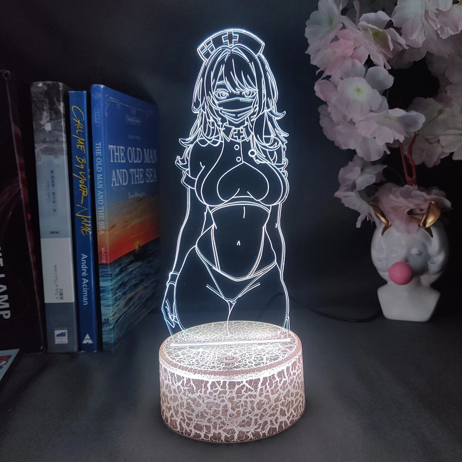 헨타이 램프 운명 애니메이션 피규어 LED 야간 조명, 친구를 위한 다채로운 선물, 남성 침실 테이블 장식, 섹시한 소녀 조명 아트