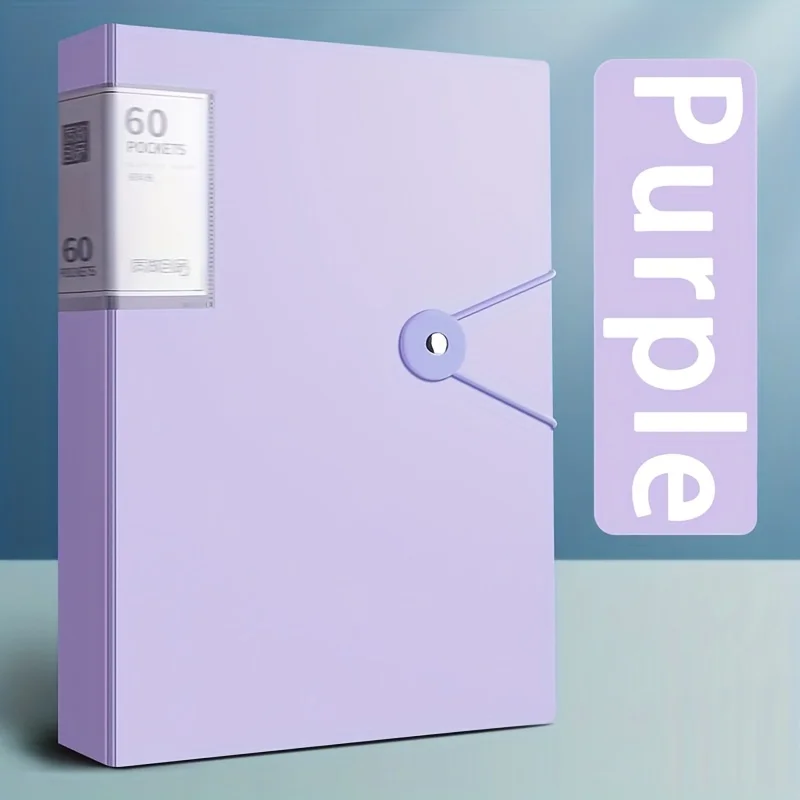 A4 Data Storage Book with Transparent Cover and Label - 60-Page Multi-Functional Folder