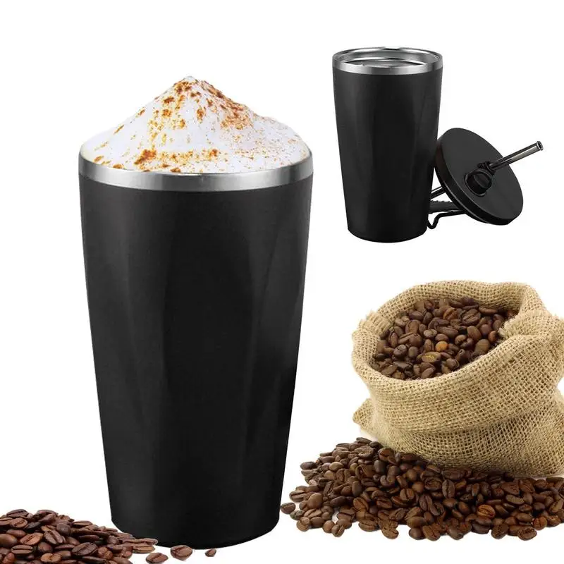 

Insulated Tumbler Double Wall Stainless Steel Vacuum Insulated Travel Mug 600ml With Splash-Proof Lid Metal Straw Coffee Tumbler