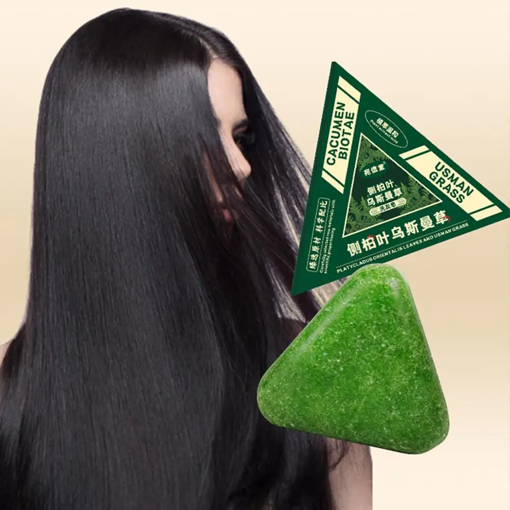 Handgemachte Usman-Seife mit Kräuterextrakten, grünes Shampoo, feuchtigkeitsspendend, reinigend, für die Kopfhaut, Haarwuchs, Verdichtung, Öl – Detail 3