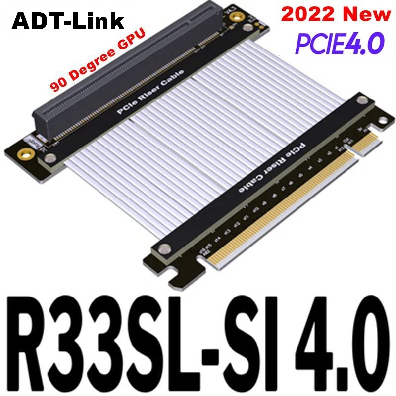 2022 Nuovo Argento 90 Gradi Gpu Gaming Pcie 4.0 X16 Cavo Di Prolunga Rtx3090 Rx6900Xt Video Grafico 16X4.0 Pci-E Riser Cable Gen4