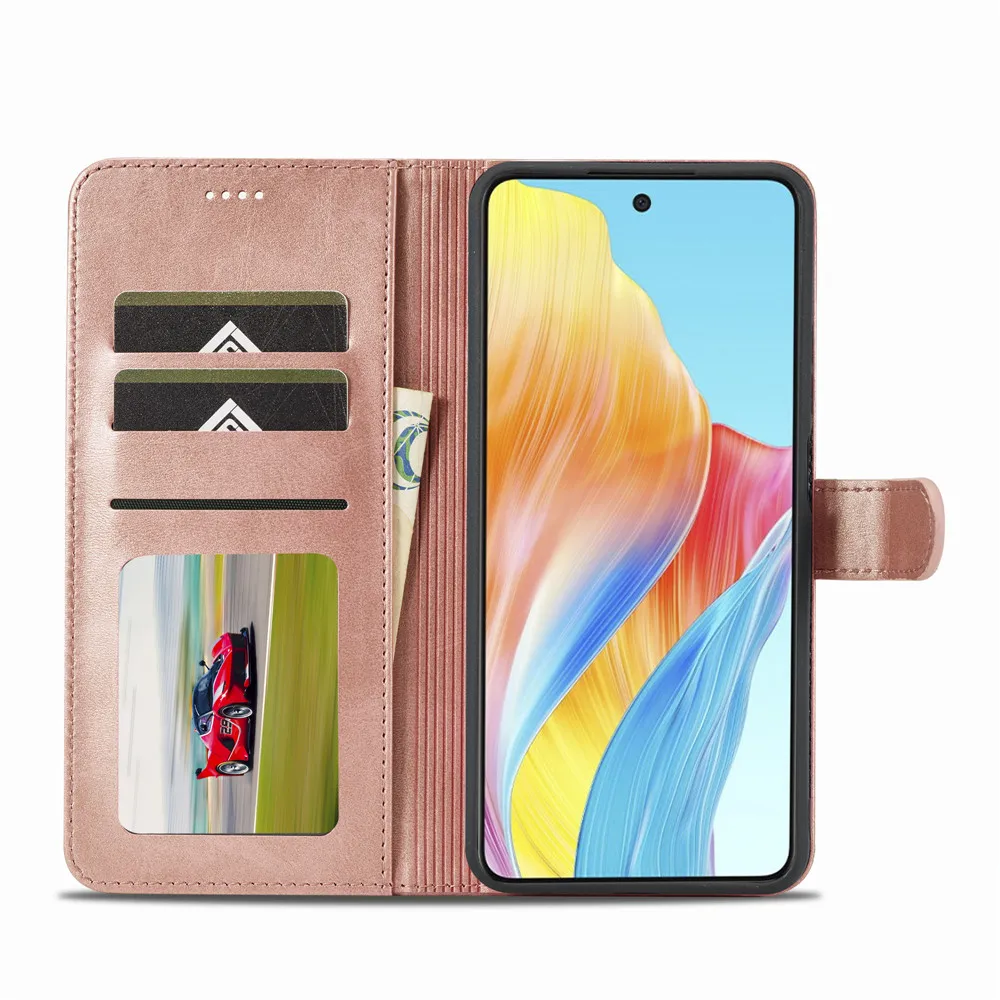 Luxury Leather Wallet Flip Case with Stand and Card Slots