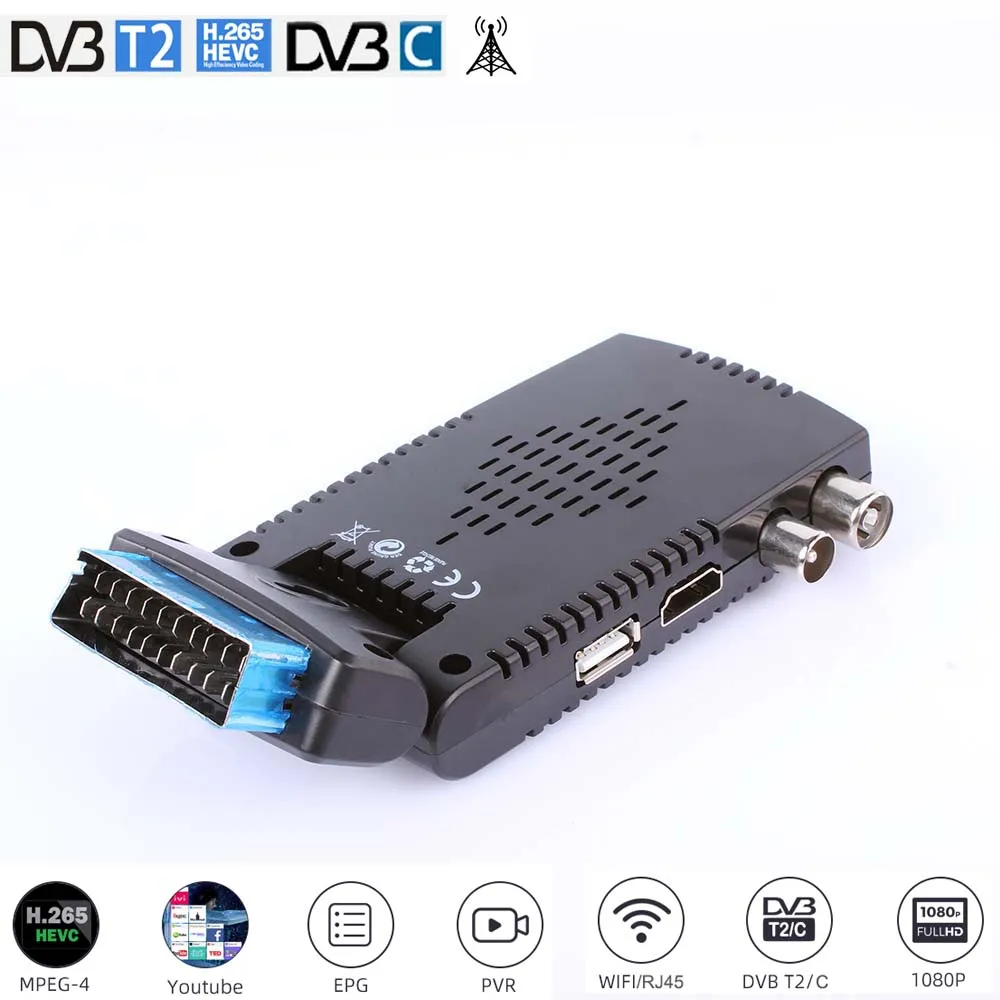 HD цифровой H.265 DVB T2 наземный ТВ-приемник для Италии/Германии/Франции/Испании
