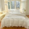Korean Princess Style Lace Ruffles Bedding Set Skin-friendly Soft Seersucker Duvet Cover Set Bed Sheet Or Bed Skirt Pillowcases 2