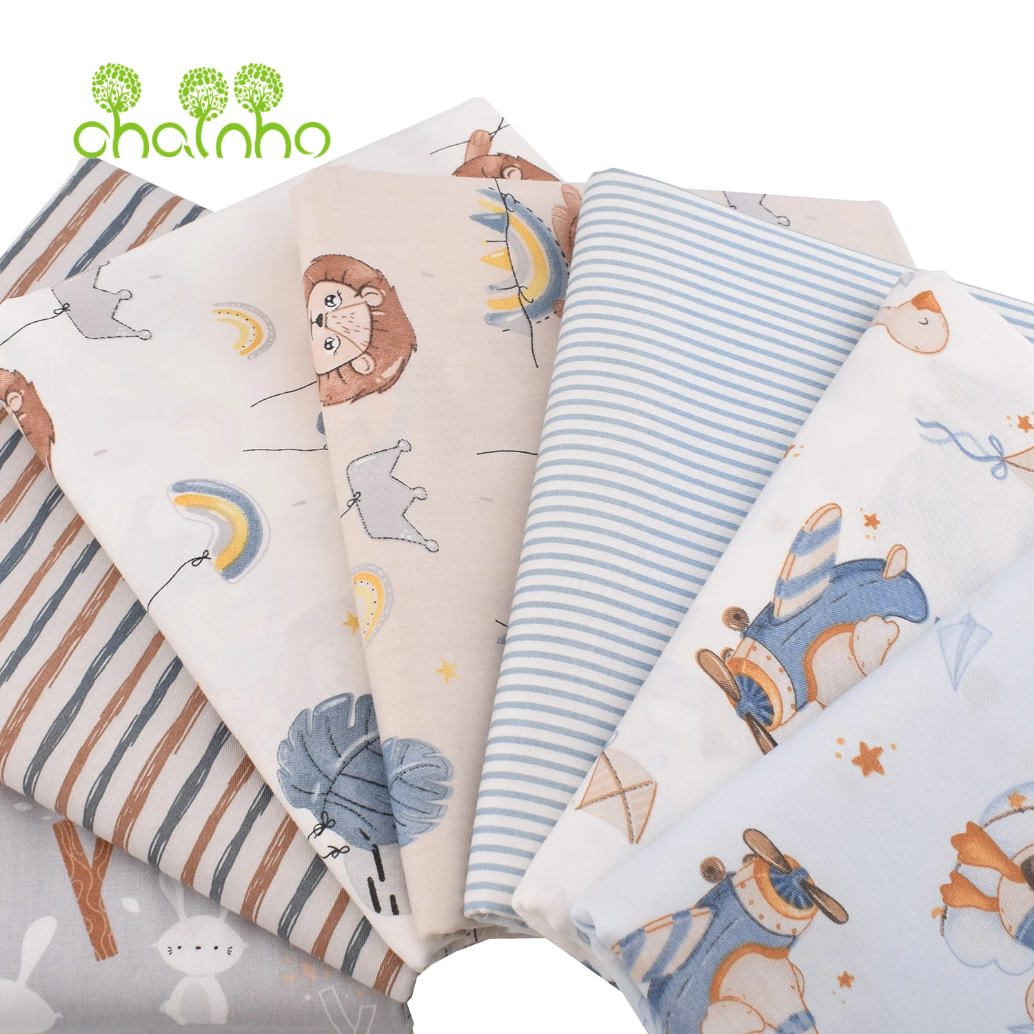 Chainho,Printed Twill Weave Cotton Fabric,DIY Quilting Sewing Material,Handmade Textile,Patchwork Cloth,Cartoon Series,25C19