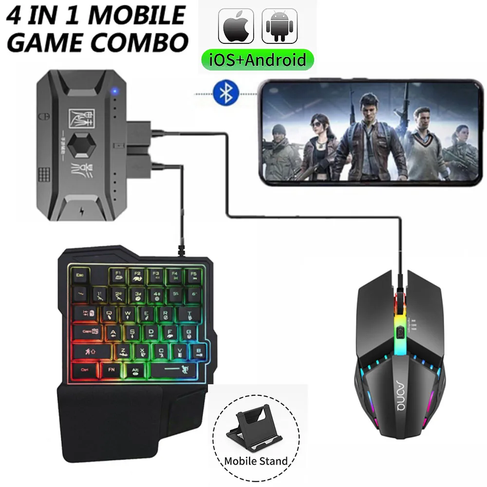 

M1PRO Mobiele Controller Gaming Toetsenbord Muis Converter Pubg Mobiele Controller Gamepad Bluetooth 5.0 for Android Ios Adapter