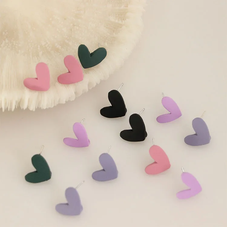 

10pcs Love Heart Earrings Connectors Colorful Alloy Earring Settings Earrings Base for Diy Jewelry Making Findings Supplies