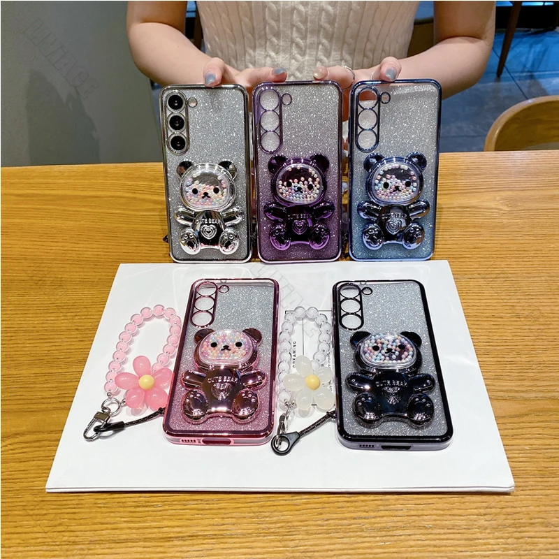 A 15 A 15S A 35 Flower Strap Bear Phone Holder Case On For Oppo