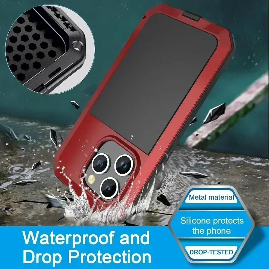 Tank Armor Metal Case with Aluminum Screw and Shockproof Glass Screen