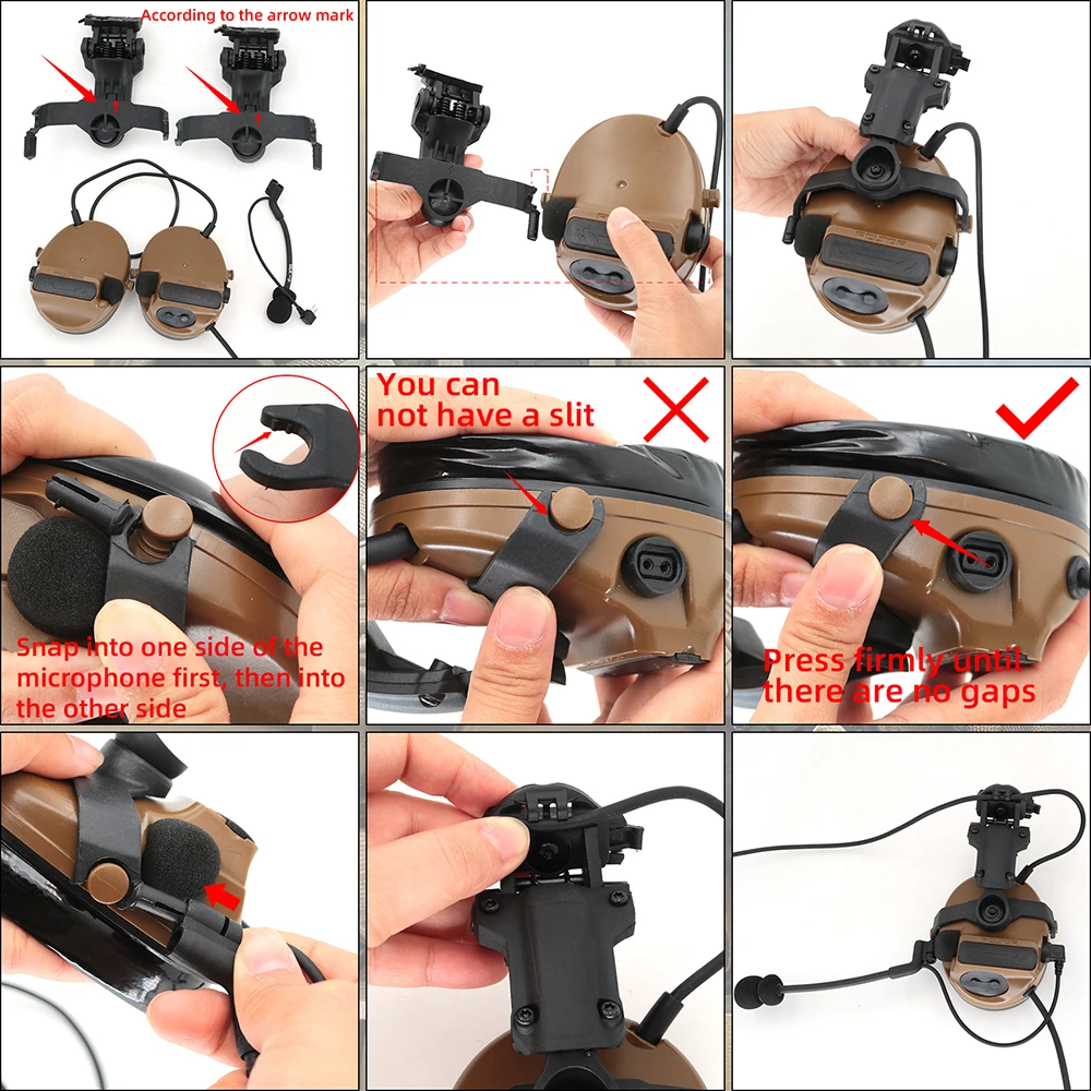 Hearangel Tactical Helmet Fast Ops Core ARC Rail Adapter Accessory, Suitable for COMTAC II COMTAC III Tactical Headset Shooting