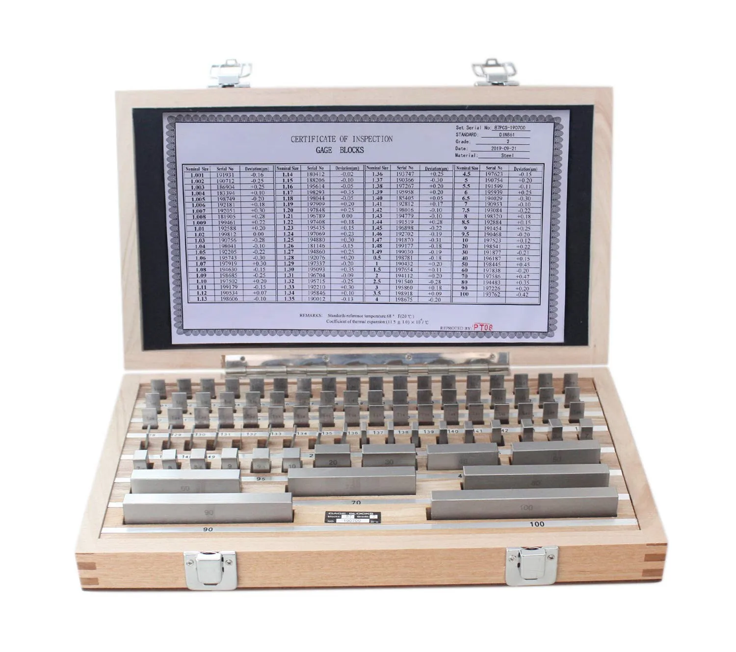 Industrial Tools 112Pcs Metric Gage Block Set,Grade 2,Din861 German Standard Mfg's Certificate,Hand Tool Precision 0.001-0.01mm