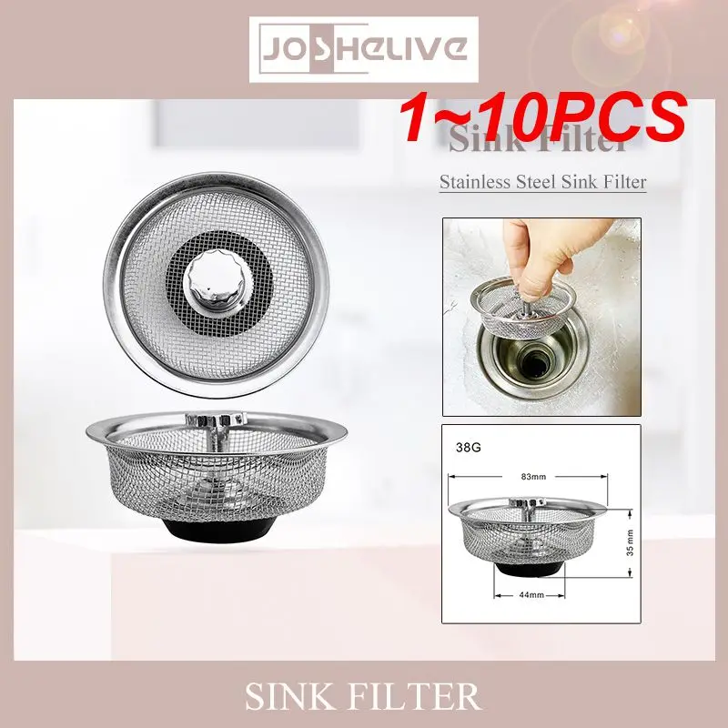 

1~10PCS Kitchen Sink Filter Mesh Stainless Steel Bathroom Filter Basin Hair Catcher Stopper Floor Garbage Kitchen Sink