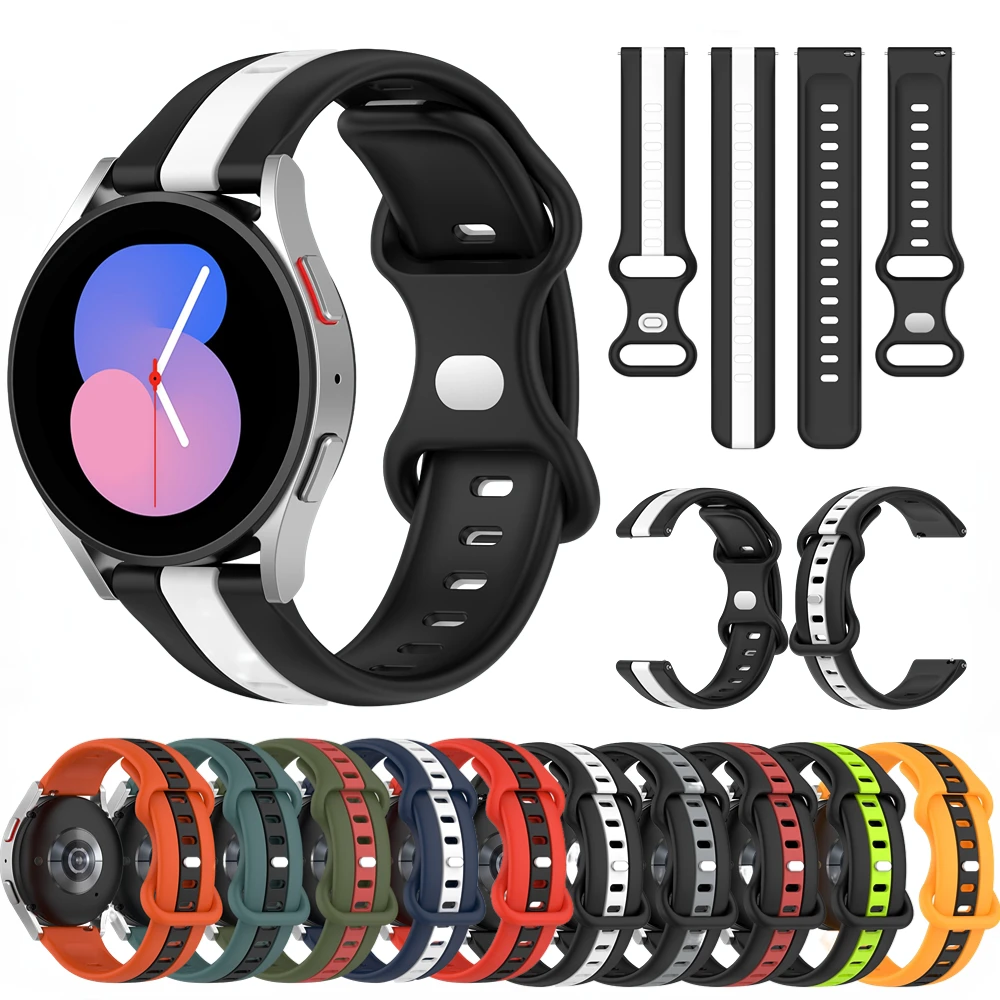 

20mm 22mm Silicone Band for Samsung Galaxy Watch 5/4/3/Gear S3/Active 2/Huawei Watch 3/GT 2 Pro Sports Bracelet Amazfit GTR/GTS