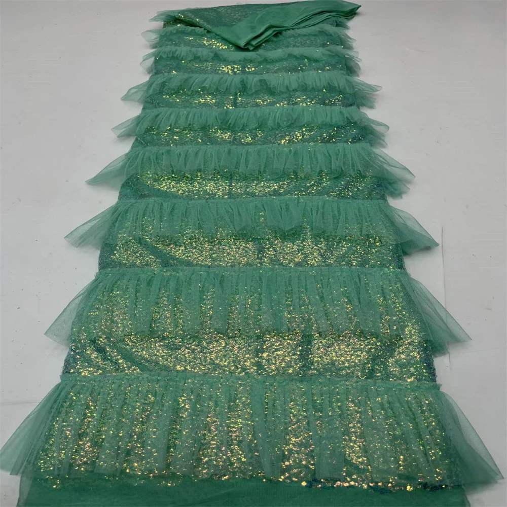 

SJ Lace 3D Lace African Sequins Lace Fabric 2023 High Quality Lace 5 Yards French Lace Fabric Nigerian Lace Fabrics cd-0175