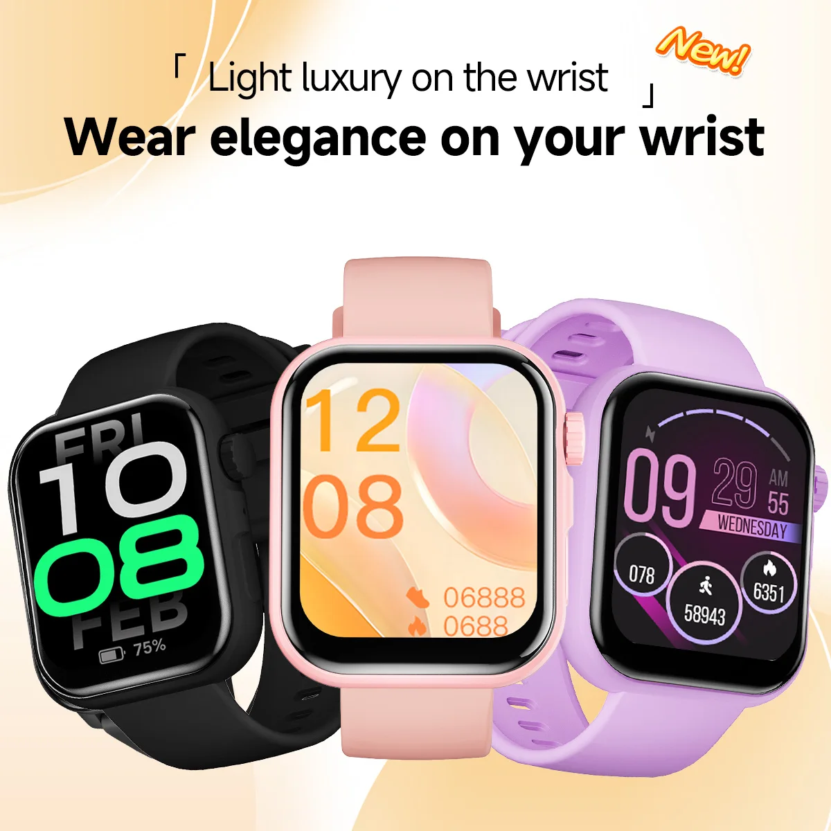 2026 New SmartWatch Bluetooth Call Music Sports Band Long Battery Fitness Tracker Silicone Strap Health Monitor for Adults fun 6