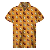 American Football Ball 3d Printed Hawaiian Beach Shirts Men Summer Fashion Short Sleeves Shirt Tops Lapel Women Blouse Clothes 2