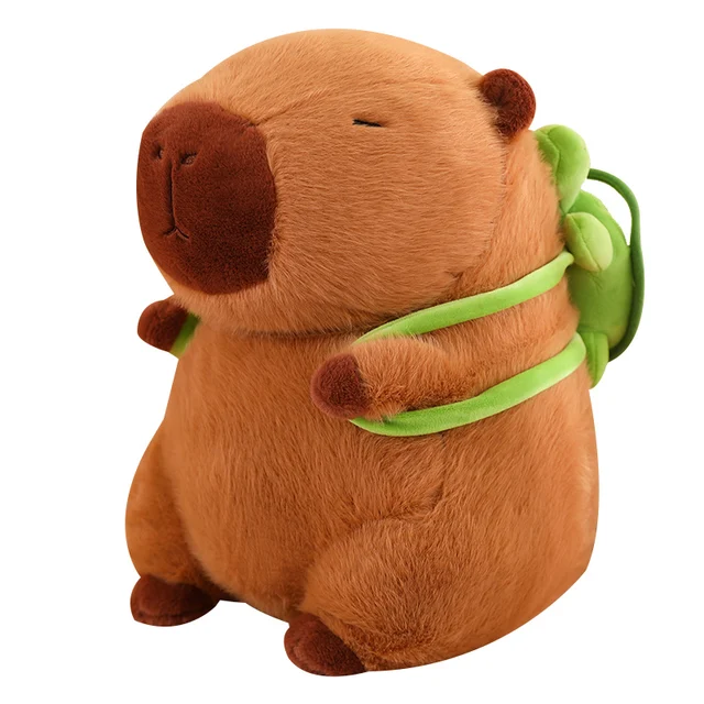 Cute Fully Filled Capybara Plush Animal With Turtle Tortoise Backpack Toys For Baby Appease Sleeping Pillow  Nice Gift