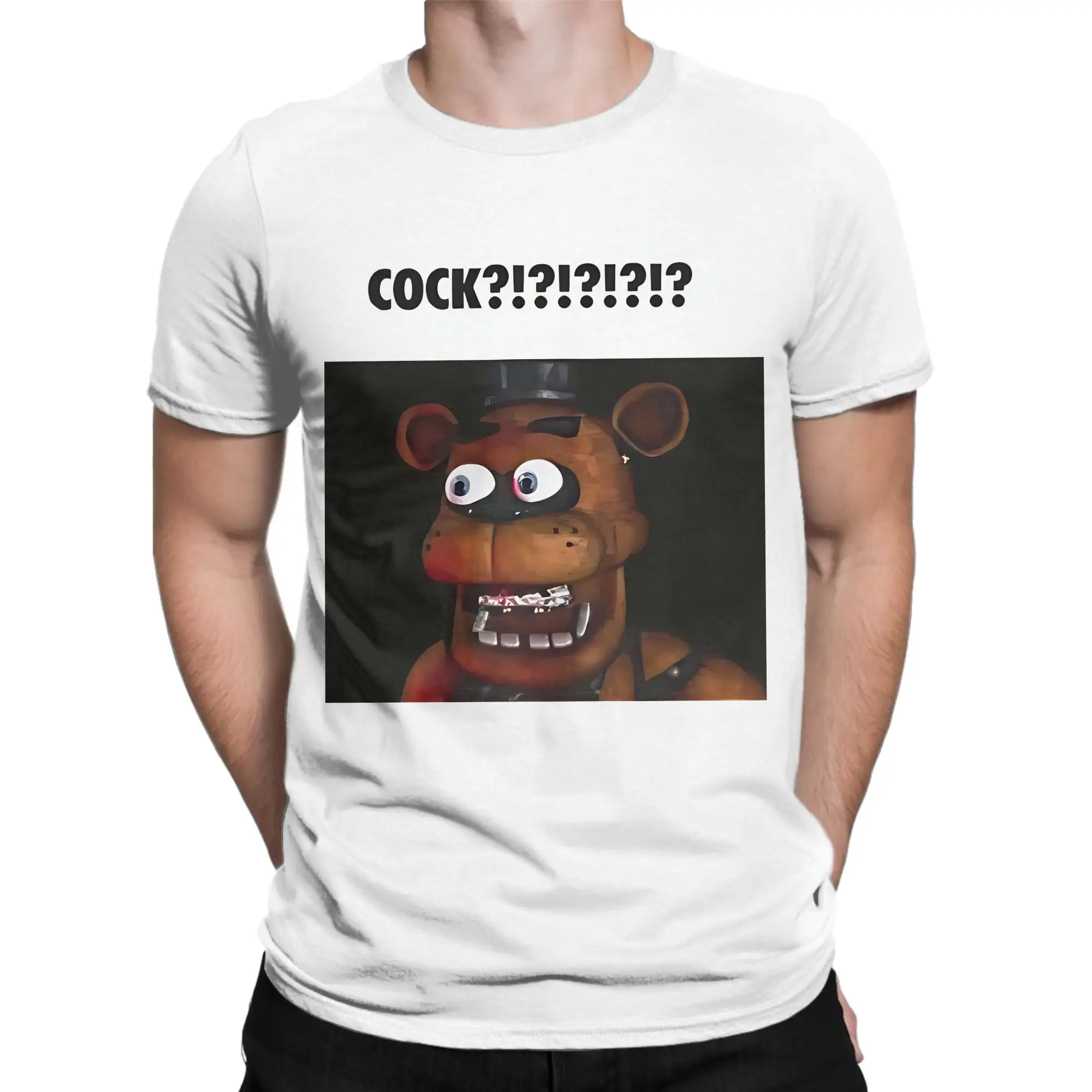 FNAF Meme Pure Cotton Casual Unisex T-Shirt - Round Neck Short Sleeve