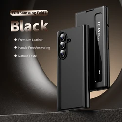 Luxury Smart Leather Flip Case with Window View and Stand - Shockproof Protective Cover for Galaxy Z Fold 8 Ultra (Black)