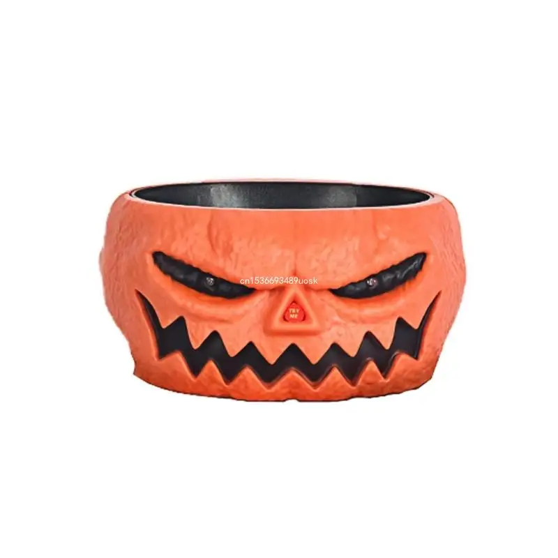

Halloween Candy Bowl Set with Eerie Eye Electric Skull Fruit Bowl Home Ornament