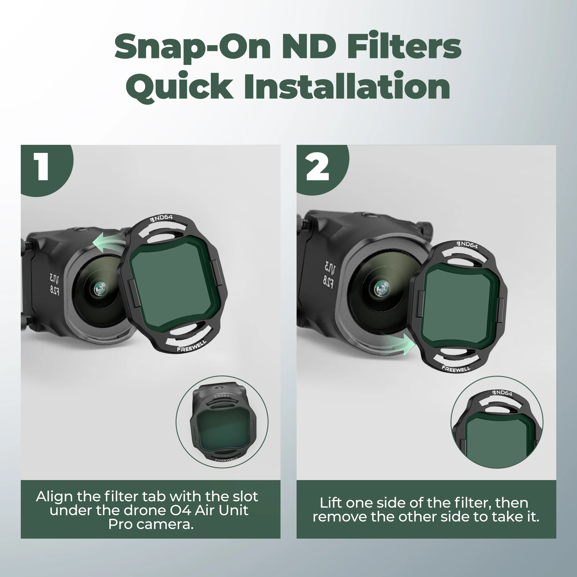 ND Filters Kit 4 Pack ND8 ND16 ND32 ND64 Drone Filter for DJI O4 Air Unit Pro Dr