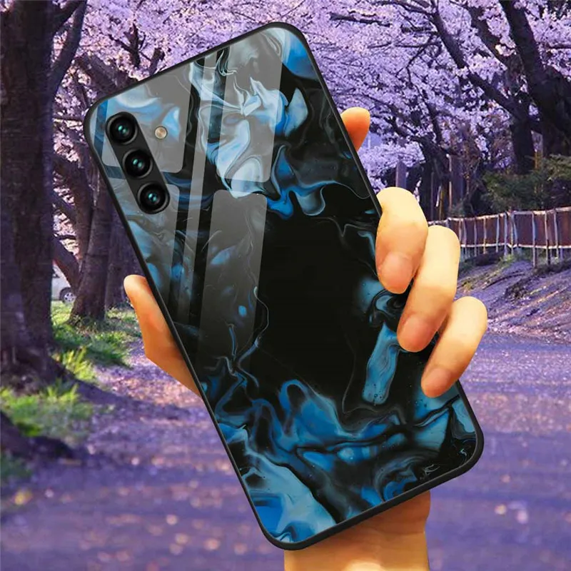 Tempered Glass Hard Cover Case for Samsung Galaxy - Space Design