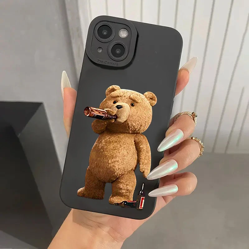 Charming Teddy Bear Couple Cartoon Soft Silicone Phone Case
