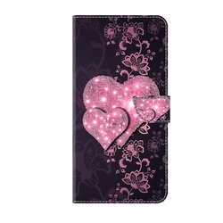 3D Fashion Painted Pattern Flip Leather Wallet Phone Case - iPhone 12 13 Mini (Lace Heart Peach)