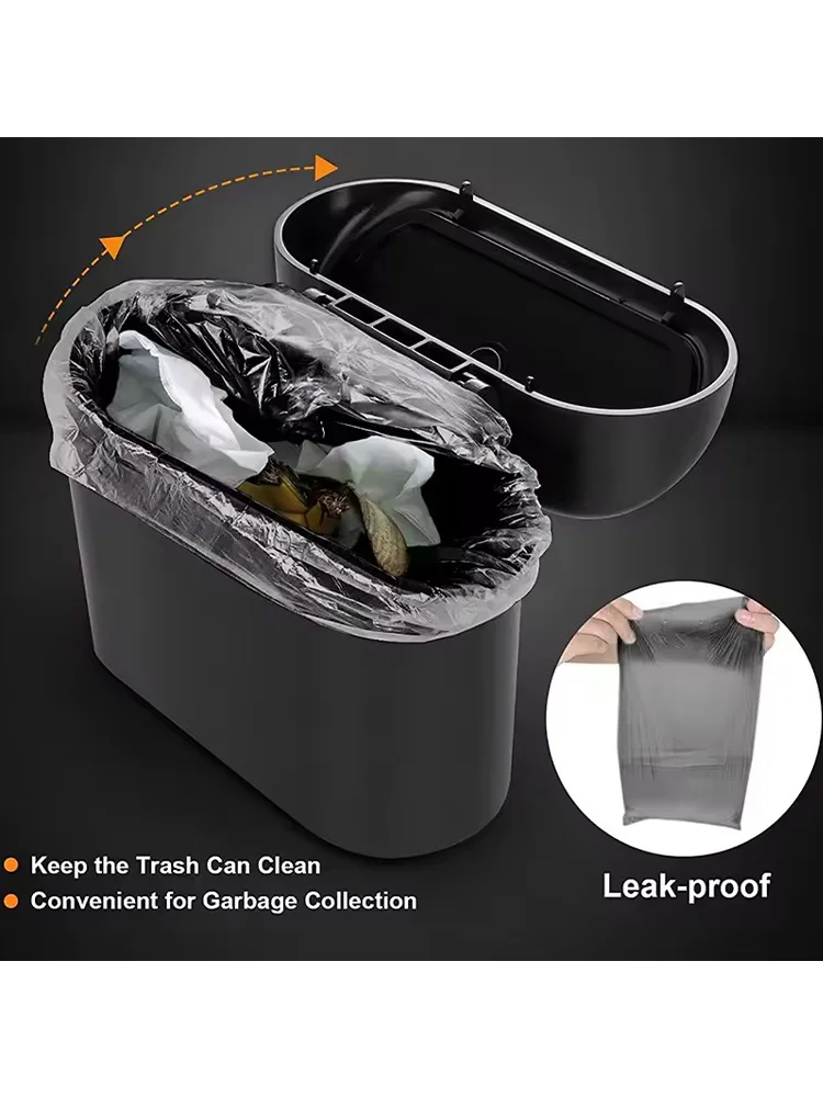 car trash can 1pcs Portable Hanging Car Trash Can+1 Roll Garbage Bag, Efficient Storage, Keep Your Car Clean, Environmentally Friendly Materia