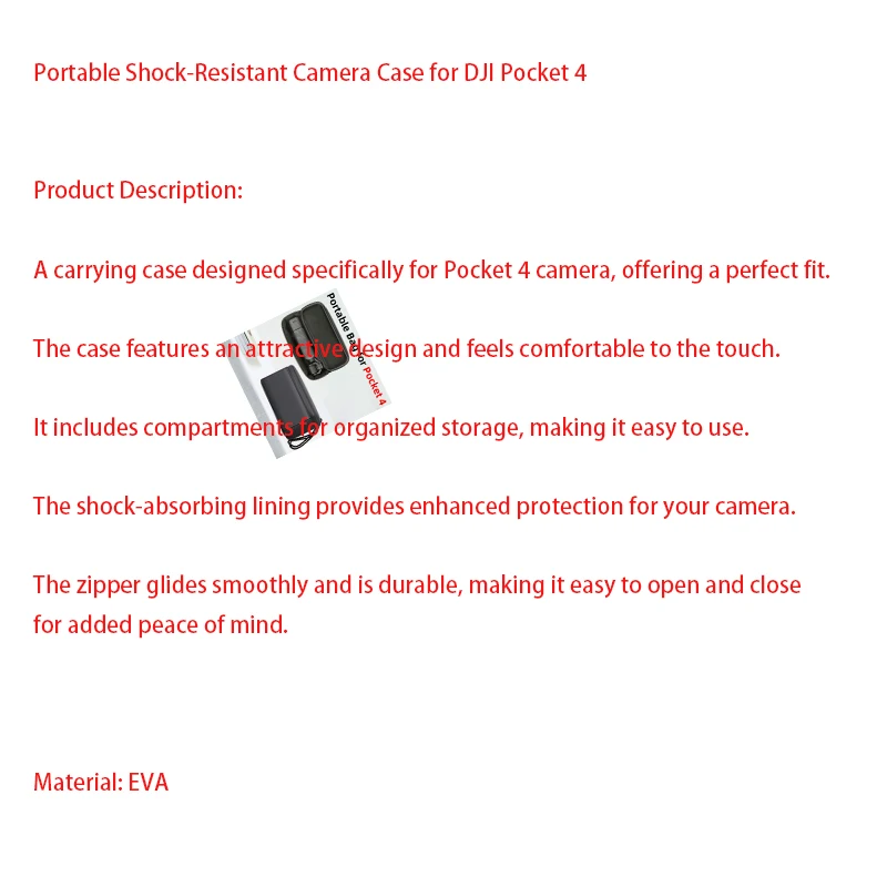 Étui de Protection Antichoc pour DJI Pocket 4 - Coque EVA