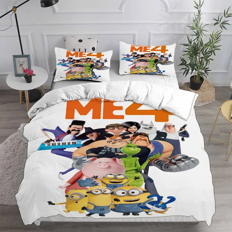 Despicable Me 4 Bedding Sets Comforter Quilt Bed Cover Duvet Cover Pillow Case 2-3 Pieces Sets Kids Adult Size 5