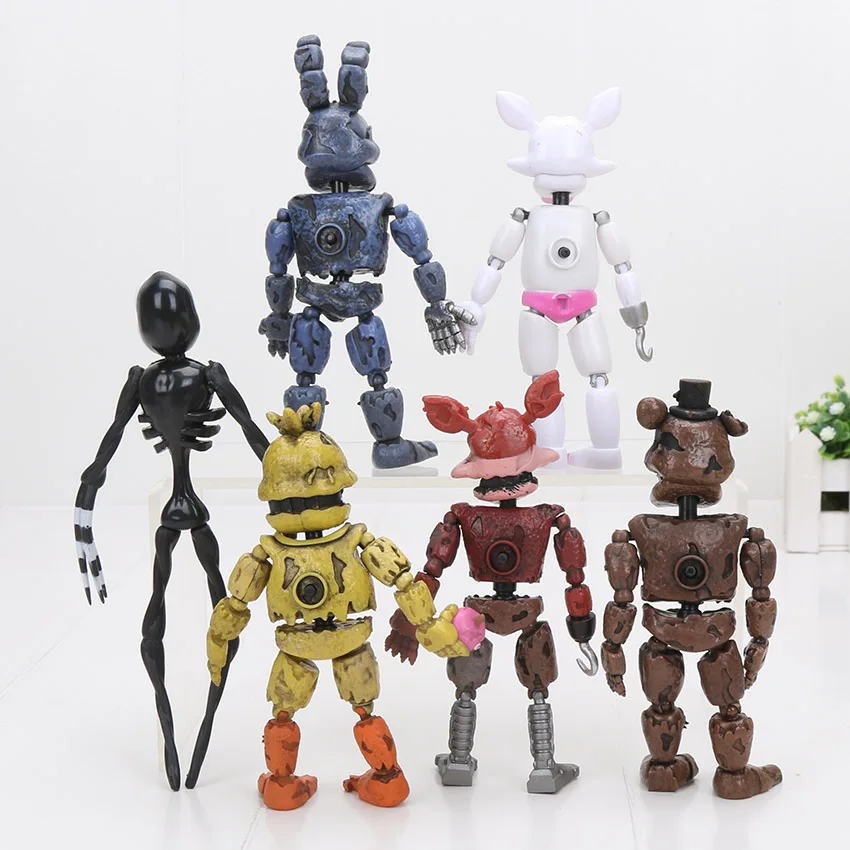 6pcs/Set figure FNAF Nightmare Bonnie Foxy Freddy Fazbear killer puppet  Doll PVC Action Toy Figures - AliExpress