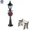 Miniature Christmas Street Lamp Post LED Lights Park Bench & Streetlight Micro Landscape Fairy Garden Ornament Dollhouse Decor 2