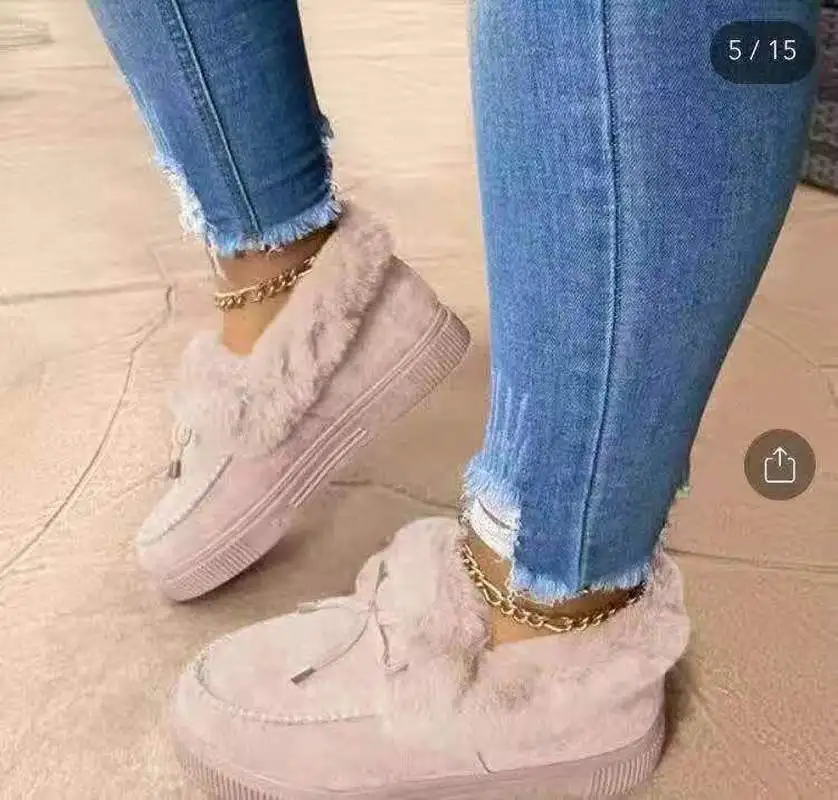 2023 Women Winter Boots Warm Plush Velvet Ankle Snow Boots Lace Up Soft Winter Sneakers Comfortable Cotton Shoes for Women