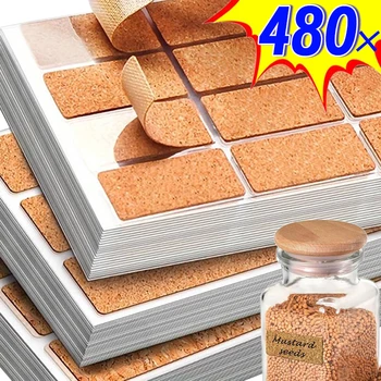 Etichette in legno di quercia Adesivi per alimenti Spezie Bottiglia Barattolo Adesivo in sughero Etichetta autoadesiva per ufficio Etichetta vuota Etichette per organizer per la casa da cucina